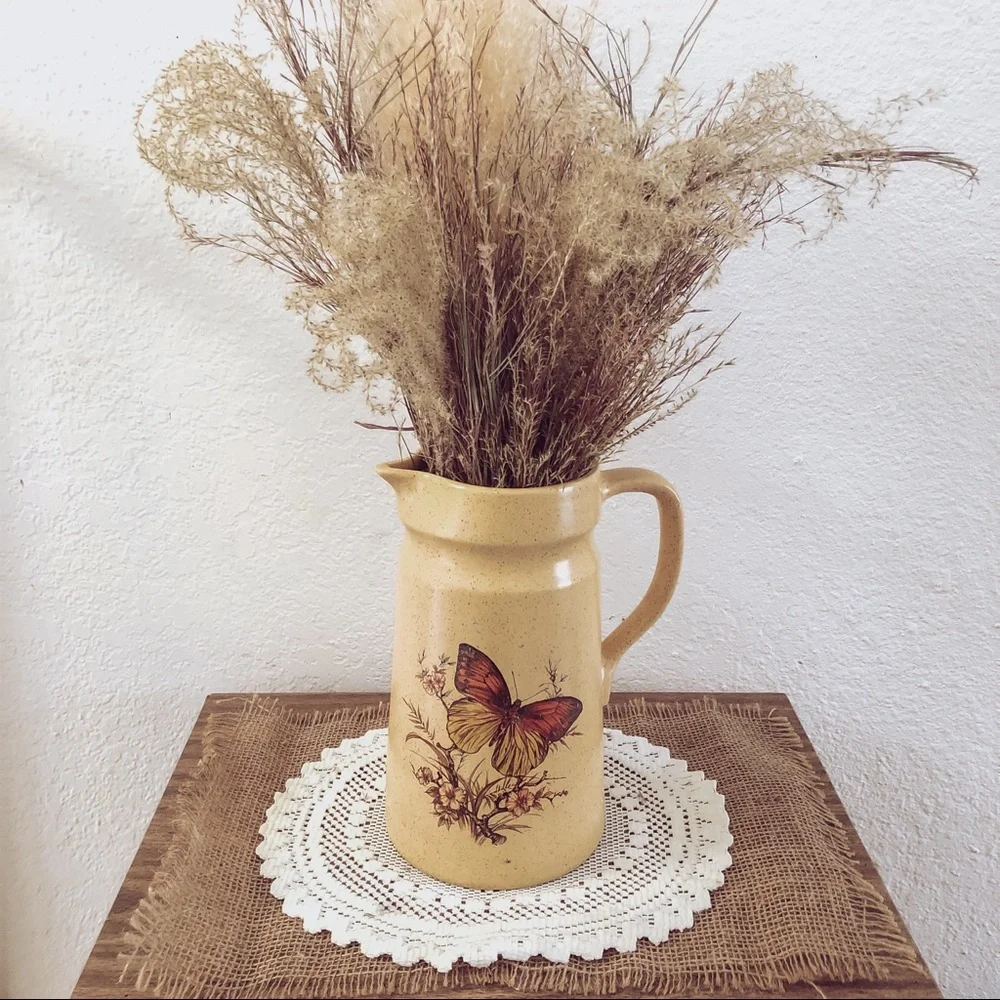Vintage Boho Style Treasure Craft Butterfly Pitcher - Picture 2 of 7